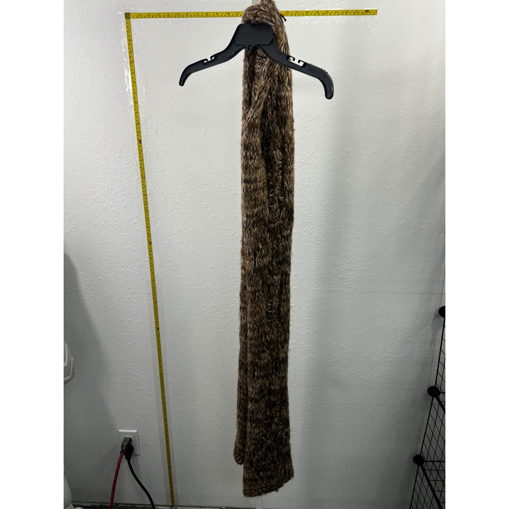 Unbranded Brown Marled Chunky Ribbed Knit Winter Scarf Long Cozy Earth Tone Wrap